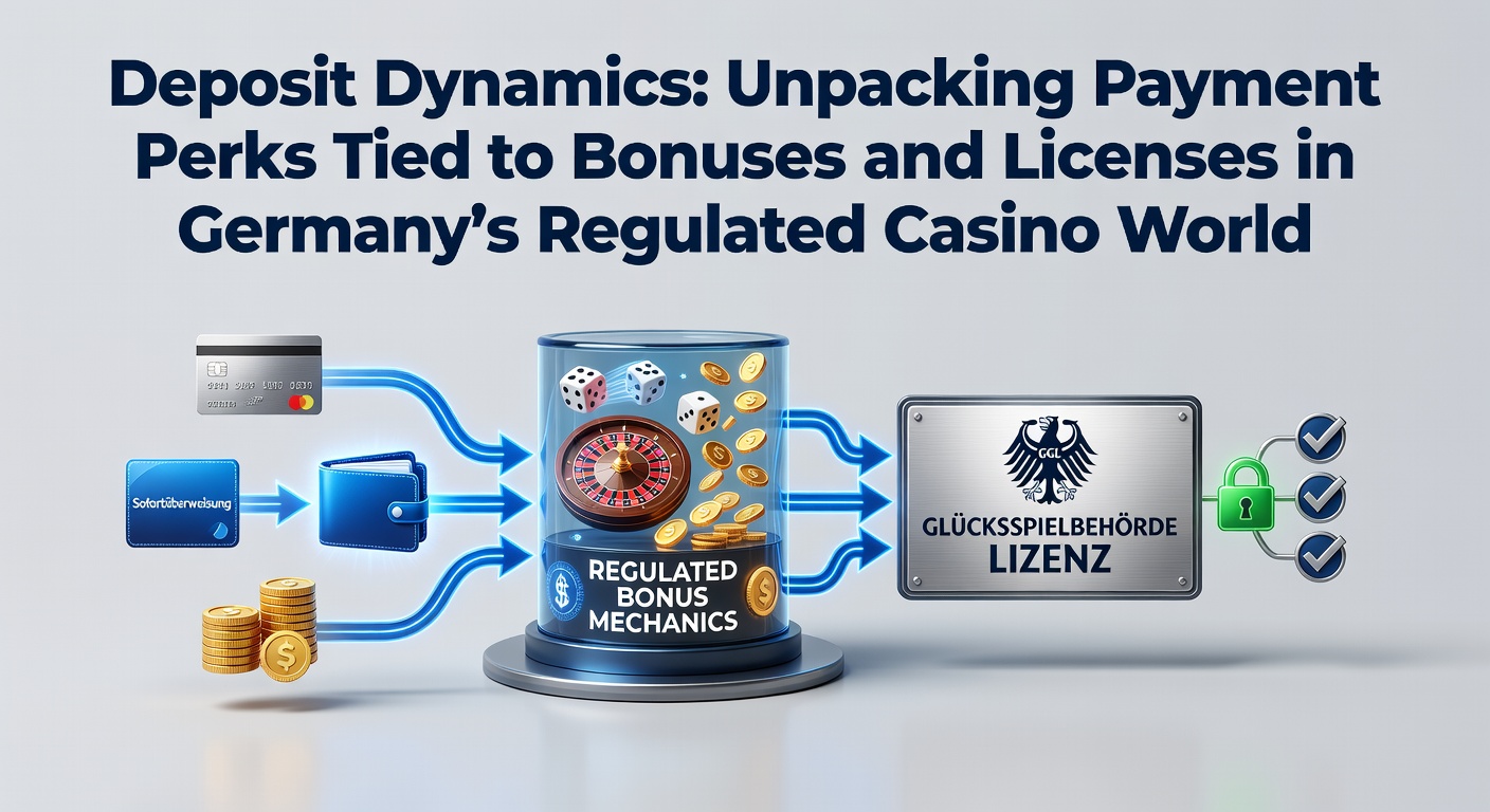 Grafik zeigt dynamische Einzahlungsströme mit Boni-Symbolen und Lizenz-Siegeln auf deutschem Casino-Hintergrund